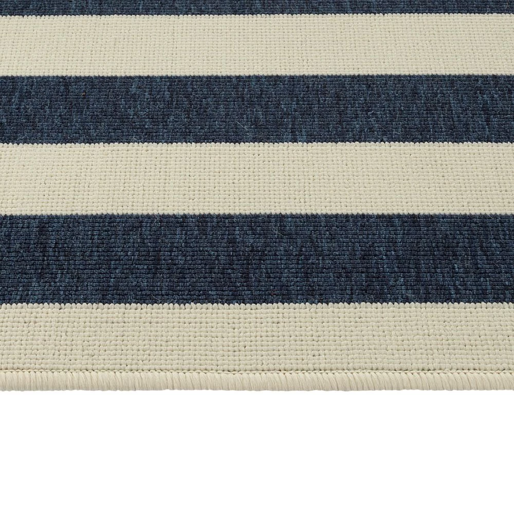 Kaleen Rugs Amalie Striped 2'2" x 8' Blue and Ivory Indoor/Outdoor Runner Kaleen Rugs Amalie Striped 2'2" X 8' Blue And Ivory Indoor/Outdoor Runner -Carpet And Flooring Stores 5207354 4