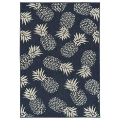 Kaleen Rugs Amalie Pineapple 1'9" X 3' Blue And Ivory Indoor/Outdoor Area Rug