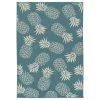 Kaleen Rugs Amalie Pineapple 2'2" X 8' Light Blue And Ivory Indoor/Outdoor Runner