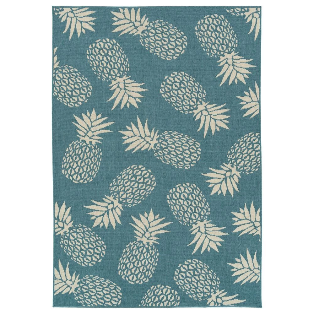 Kaleen Rugs Amalie Pineapple 2'2" x 8' Light Blue and Ivory Indoor/Outdoor Runner Kaleen Rugs Amalie Pineapple 2'2" X 8' Light Blue And Ivory Indoor/Outdoor Runner -Carpet And Flooring Stores 5207479 1