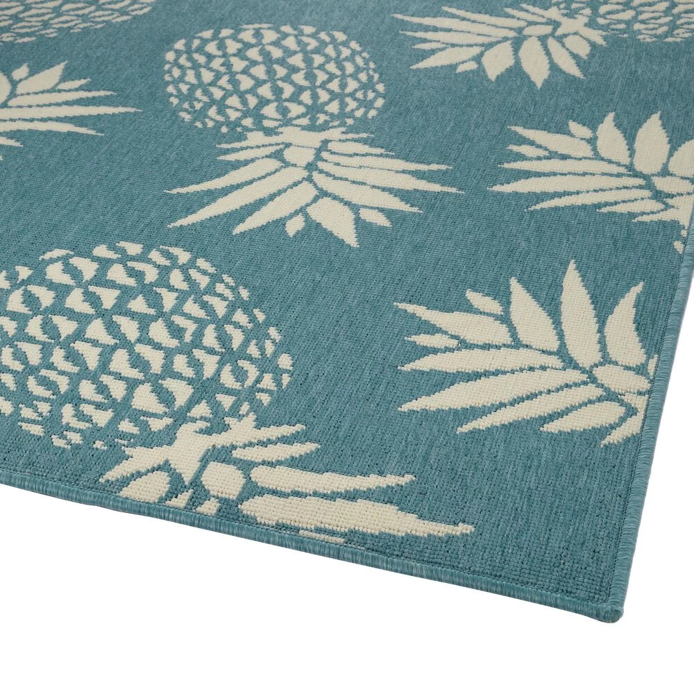 Kaleen Rugs Amalie Pineapple 2'2" x 8' Light Blue and Ivory Indoor/Outdoor Runner Kaleen Rugs Amalie Pineapple 2'2" X 8' Light Blue And Ivory Indoor/Outdoor Runner -Carpet And Flooring Stores 5207479 2