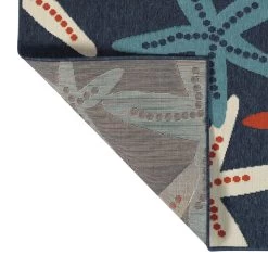Kaleen Rugs Amalie Starfish 2'2" X 8' Navy, Ivory, Light Blue And Tangerine Indoor/Outdoor Runner -Carpet And Flooring Stores 5207719 3
