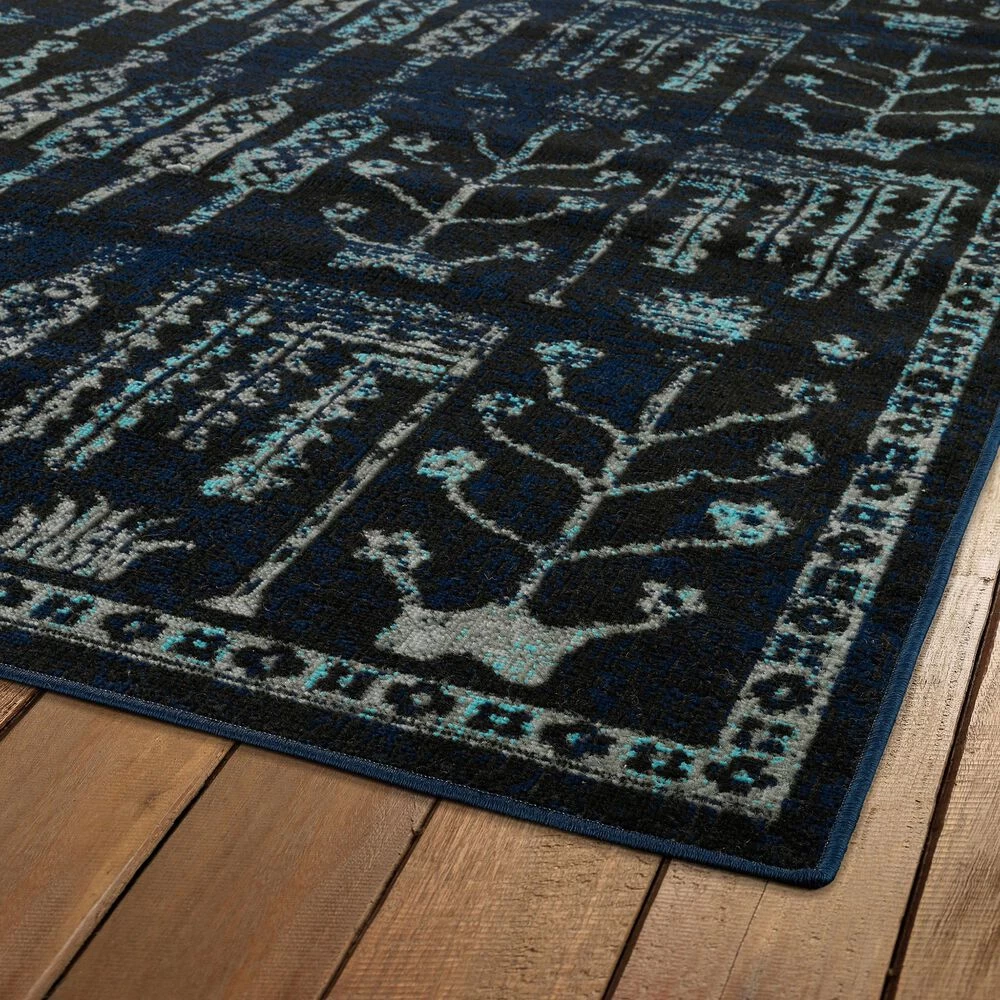Kaleen Rugs Kaleen Rugs Zumba Beach 2' x 3' Navy, Black, Turquoise and Grey Area Rug Kaleen Rugs Kaleen Rugs Zumba Beach 2' X 3' Navy, Black, Turquoise And Grey Area Rug -Carpet And Flooring Stores 5208501 2