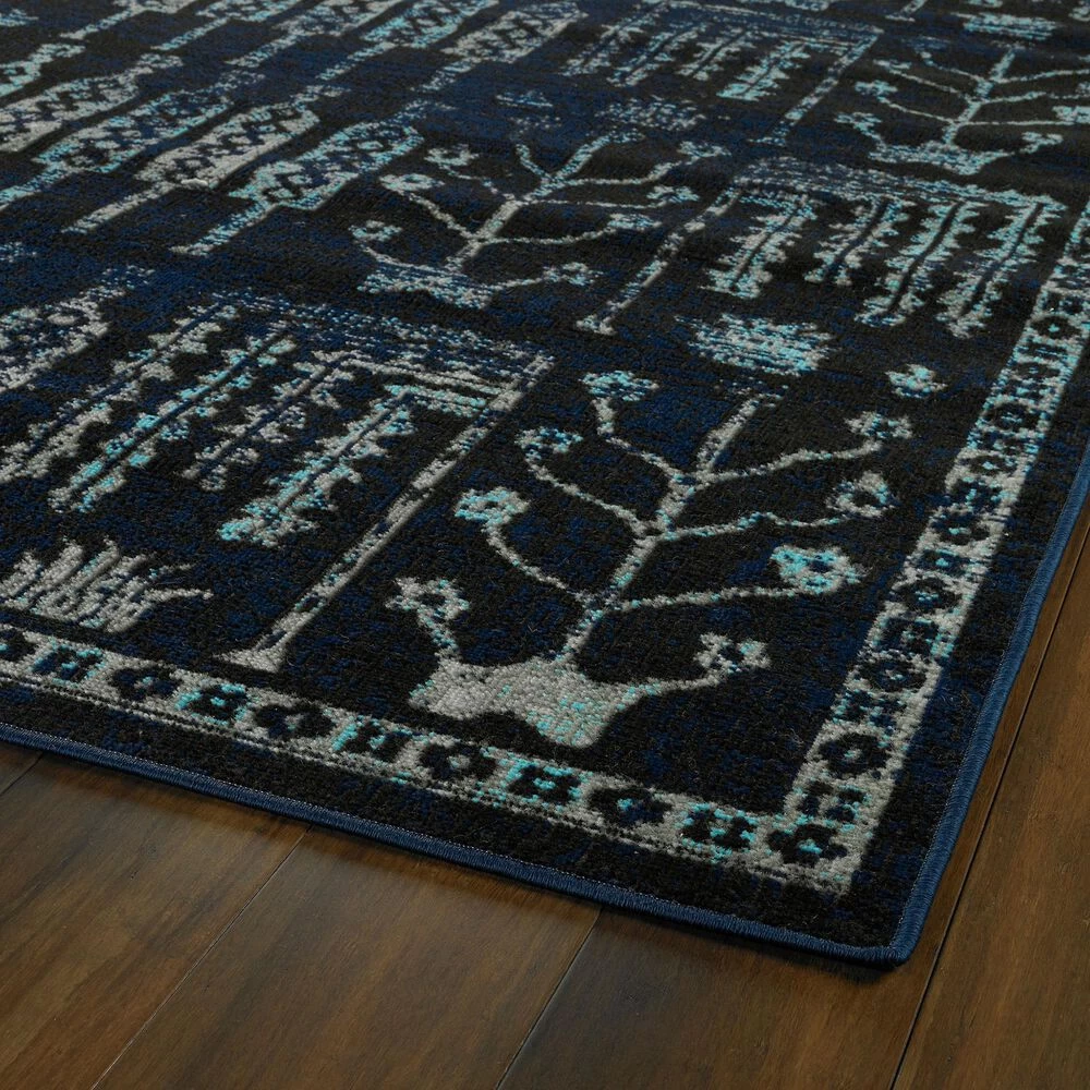 Kaleen Rugs Kaleen Rugs Zumba Beach 2' x 3' Navy, Black, Turquoise and Grey Area Rug Kaleen Rugs Kaleen Rugs Zumba Beach 2' X 3' Navy, Black, Turquoise And Grey Area Rug -Carpet And Flooring Stores 5208501 3
