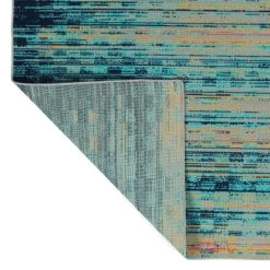 Kaleen Rugs Kaleen Rugs Zuma Beach 2'2" X 7'6" Turquoise, Navy, Gold, Pink And Grey Indoor/Outdoor Runner -Carpet And Flooring Stores 5208816 4