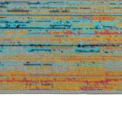 Kaleen Rugs Kaleen Rugs Zuma Beach 2'2" X 7'6" Turquoise, Navy, Gold, Pink And Grey Indoor/Outdoor Runner -Carpet And Flooring Stores 5208816 5