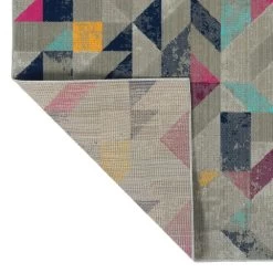 Kaleen Rugs Kaleen Rugs Zumba Beach 2' X 3' Grey, Silver, Navy, Gold, Turquoise, Pink And Plum Indoor/Outdoor Area Rug -Carpet And Flooring Stores 5208956 4