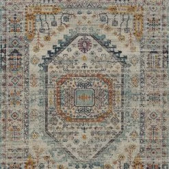 Kaleen Rugs Kaleen Rugs Zuma Beach Oriental 2'2" X 7'6" Grey, Turquoise, Navy, Pink And Orange Indoor/Outdoor Runner -Carpet And Flooring Stores 5209194 5