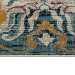 Kaleen Rugs Kaleen Rugs Zuma Beach 2'2" X 7'6" Grey, Turquoise, Navy, Pink And Orange Indoor/Outdoor Runner -Carpet And Flooring Stores 5209442 4