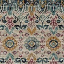 Kaleen Rugs Kaleen Rugs Zuma Beach 2'2" X 7'6" Grey, Turquoise, Navy, Pink And Orange Indoor/Outdoor Runner -Carpet And Flooring Stores 5209442 5
