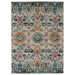 Kaleen Rugs Kaleen Rugs Zuma Beach Bohemian 2' X 3' Grey, Turquoise, Navy, Pink And Orange Indoor/Outdoor Area Rug