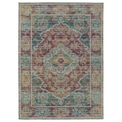 Kaleen Rugs Kaleen Rugs Zuma Beach 2' X 3' Grey, Turquoise, Navy, Pink And Orange Indoor/Outdoor Area Rug