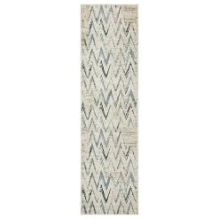 Kas Oriental Rugs Heritage Chevron 2'2" X 7'11" Ivory And Blue Runner