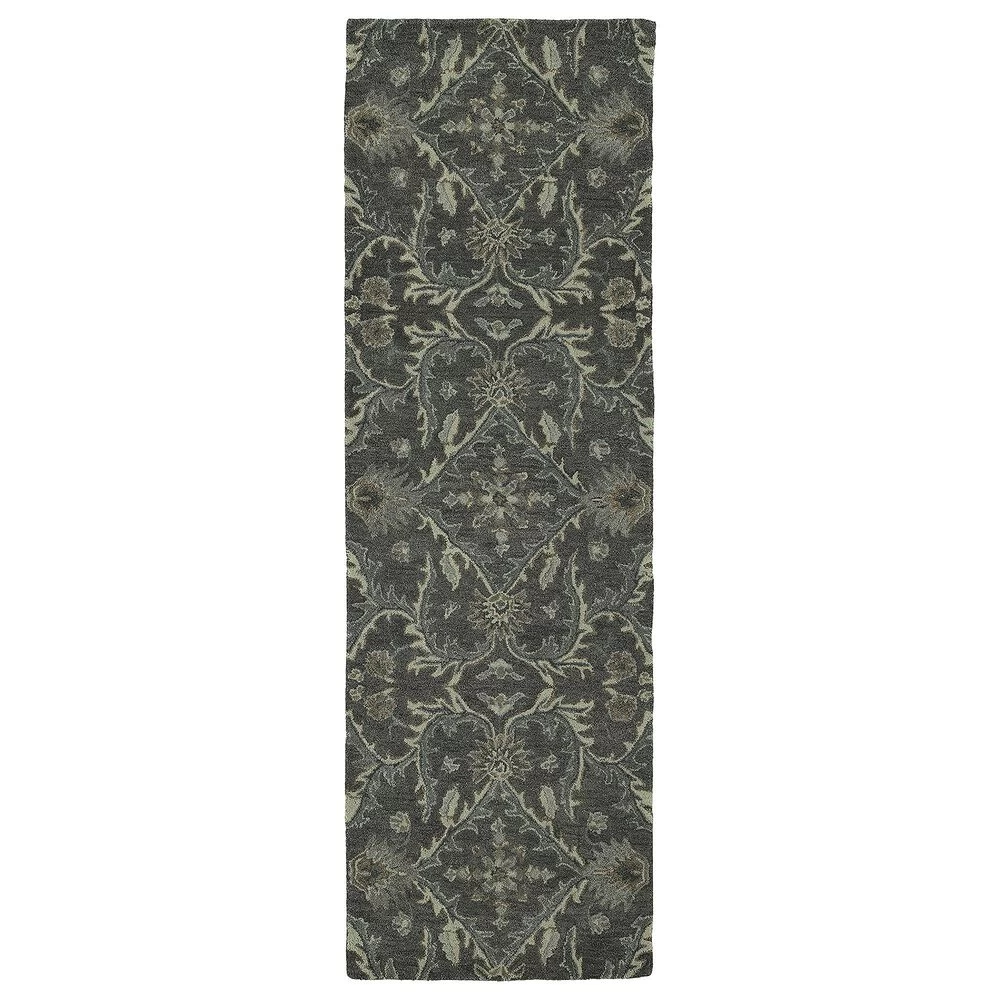 Kaleen Rugs Amaranta 2'6" x 8' Charcoal, Brown and Pewter Green Runner Kaleen Rugs Amaranta 2'6" X 8' Charcoal, Brown And Pewter Green Runner -Carpet And Flooring Stores 5255817 1