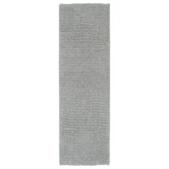 Kaleen Rugs Cotton Bloom Shag 2'3" X 8' Grey Runner