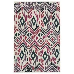 Kaleen Rugs Anther 1'11" X 3'7" Navy, Purple, Red, Pink, Ivory And Teal Indoor/Outdoor Area Rug
