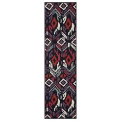Kaleen Rugs Anther 2'2" X 7'10" Ivory, Purple, Pink, Red, Navy And Teal Indoor/Outdoor Runner