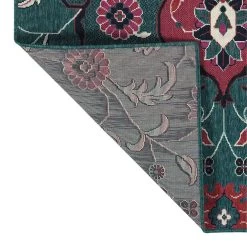 Kaleen Rugs Anther 2'2" X 7'10" Teal, Pink, Red, Navy And Ivory Indoor/Outdoor Runner -Carpet And Flooring Stores 5488467 3