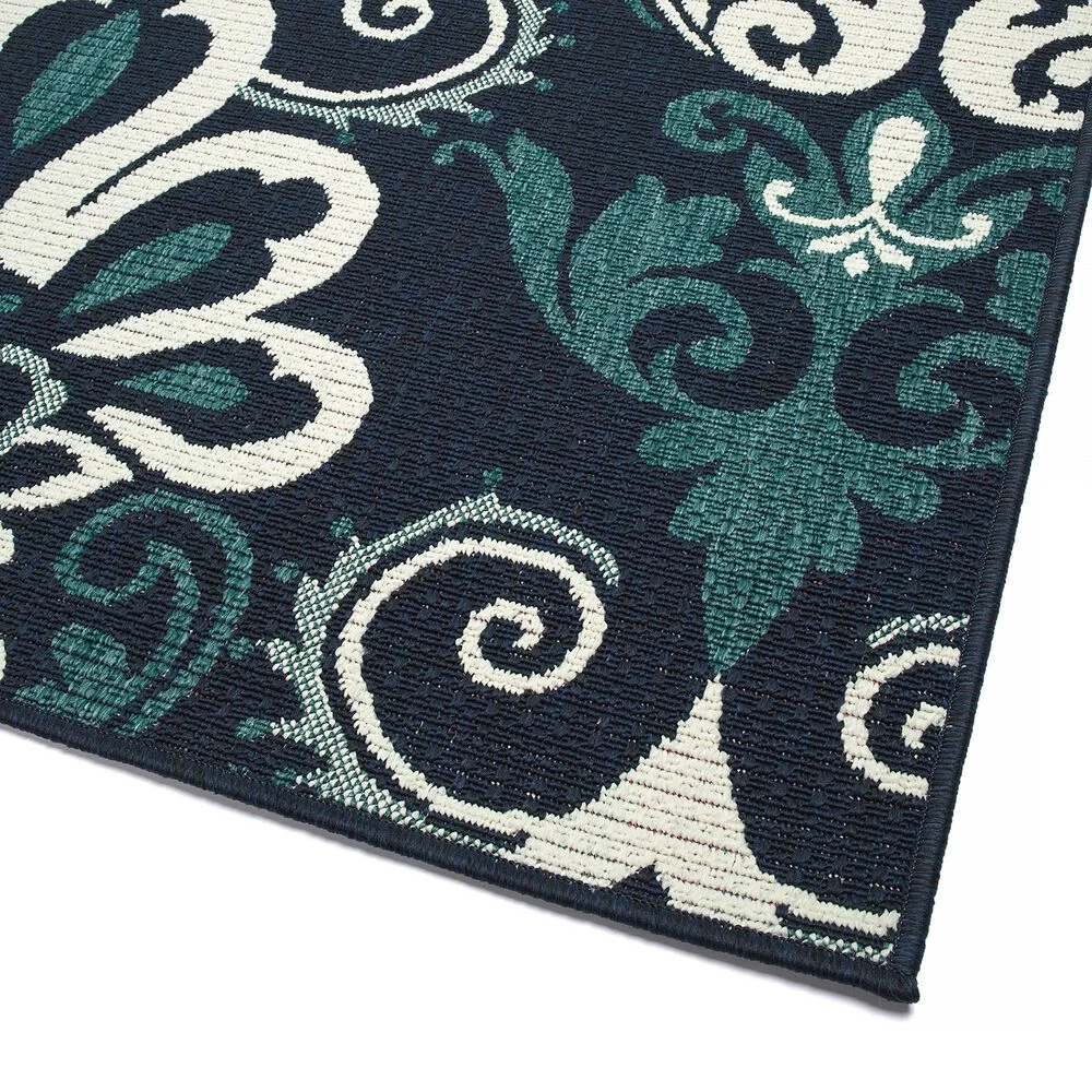 Kaleen Rugs Anther 2'2" x 7'10" Navy, Teal and Ivory Indoor/Outdoor Runner Kaleen Rugs Anther 2'2" X 7'10" Navy, Teal And Ivory Indoor/Outdoor Runner -Carpet And Flooring Stores 5488608 2