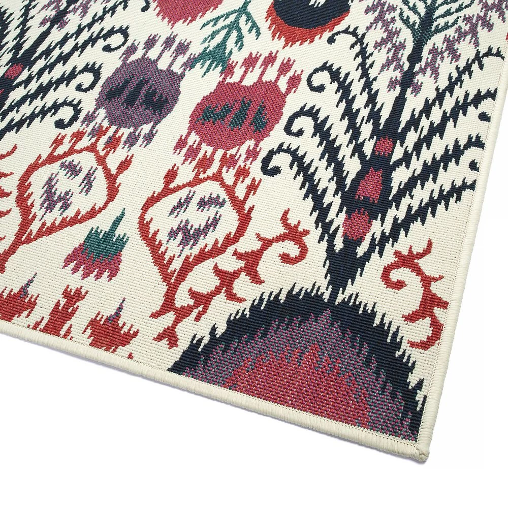 Kaleen Rugs Anther 2'2" x 7'10" Ivory, Red, Purple, Navy and Teal Indoor/Outdoor Runner Kaleen Rugs Anther 2'2" X 7'10" Ivory, Red, Purple, Navy And Teal Indoor/Outdoor Runner -Carpet And Flooring Stores 5488673 2