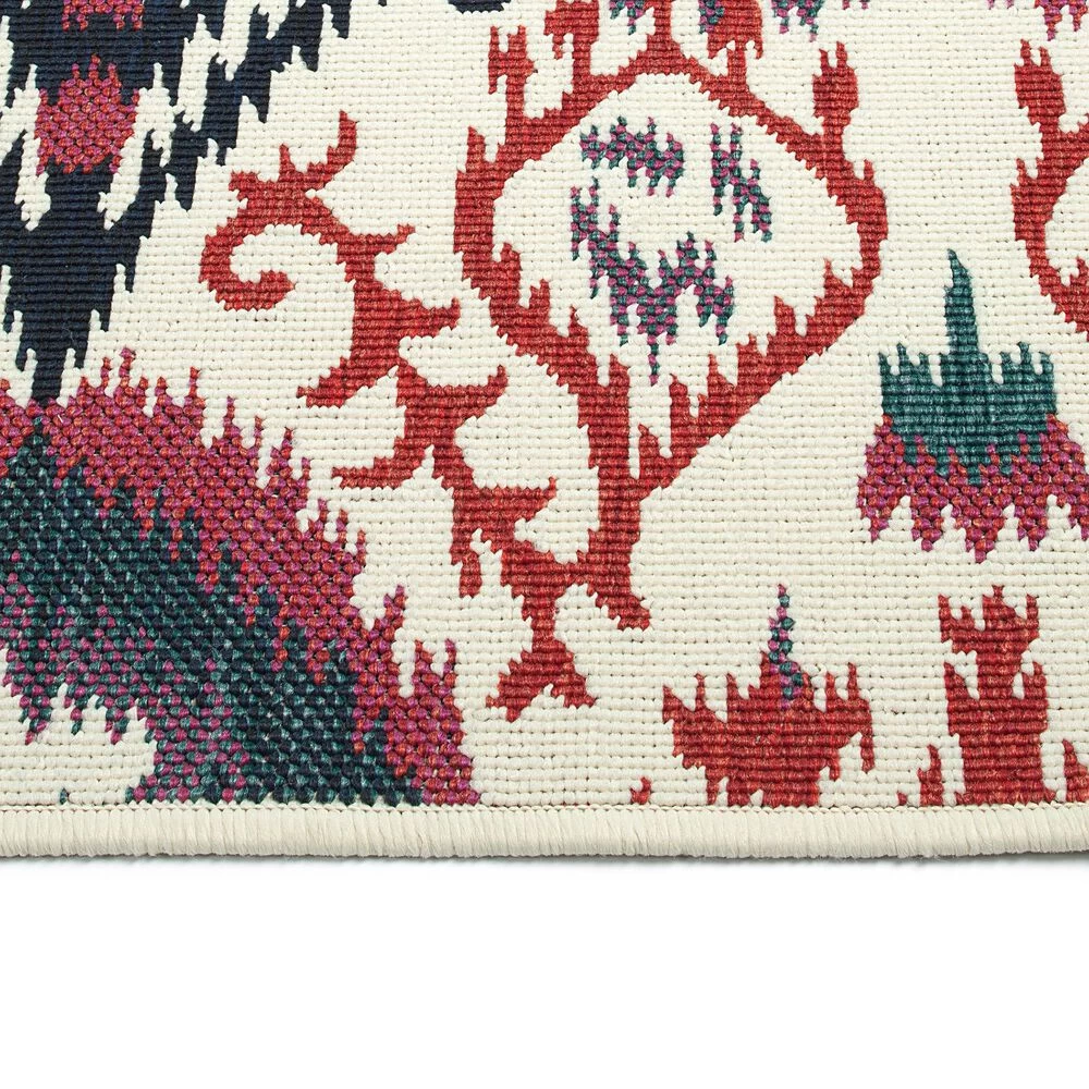 Kaleen Rugs Anther 2'2" x 7'10" Ivory, Red, Purple, Navy and Teal Indoor/Outdoor Runner Kaleen Rugs Anther 2'2" X 7'10" Ivory, Red, Purple, Navy And Teal Indoor/Outdoor Runner -Carpet And Flooring Stores 5488673 4