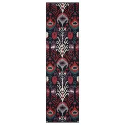 Kaleen Rugs Anther 2'2" X 7'10" Red, Navy, Teal, Purple And Ivory Indoor/Outdoor Runner