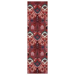 Kaleen Rugs Anther 2'2" X 7'10" Navy, Ivory, Teal, Red And Purple Indoor/Outdoor Runner