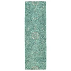 Kaleen Rugs Chancellor 2'6" X 8' Turquoise, Cadet Blue, Grey, Linen And Charcoal Runner
