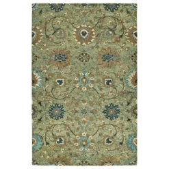 Kaleen Rugs Chancellor 10' X 14' Sage, Mustard, Light Brown, Denim And Linen Area Rug