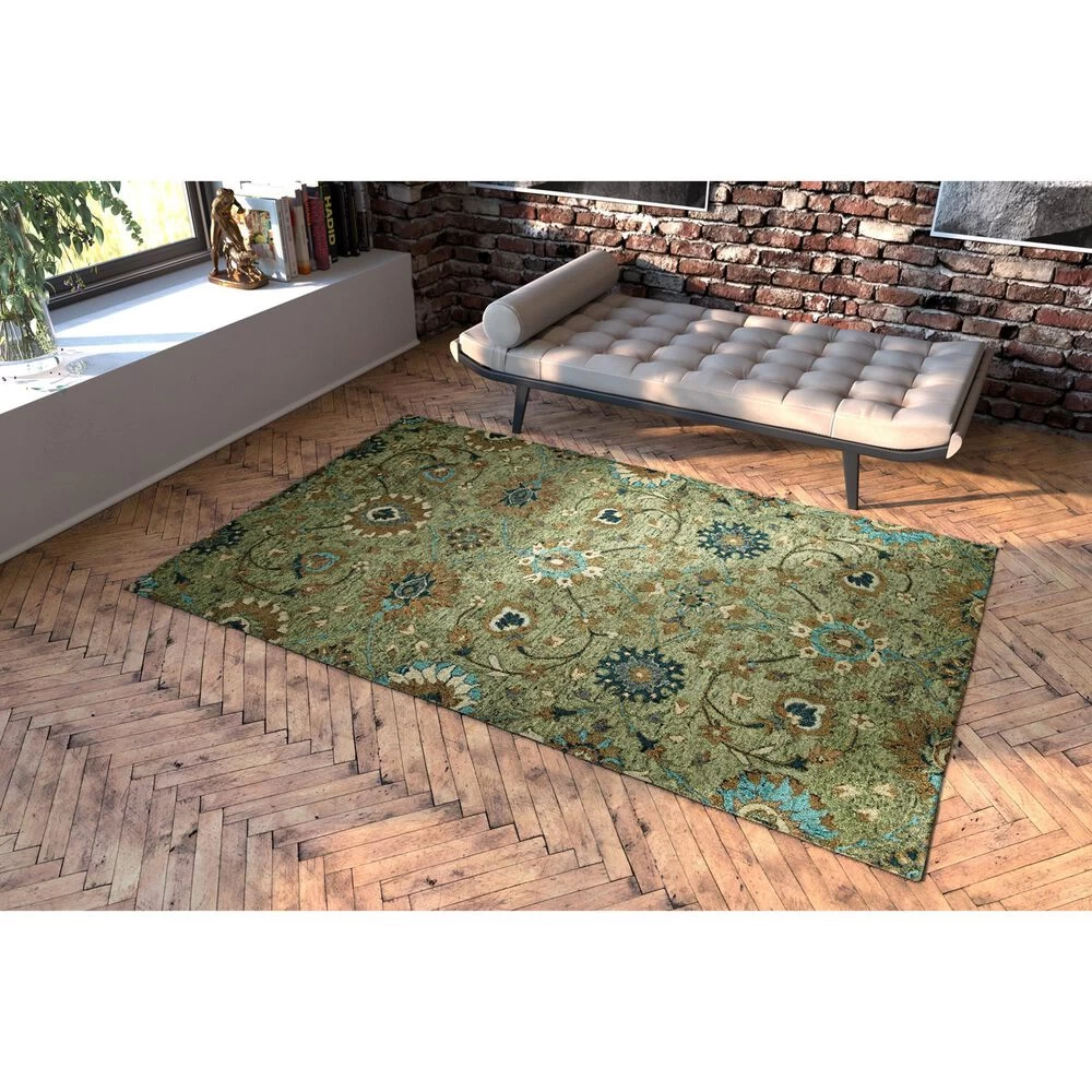 Kaleen Rugs Chancellor 5' x 7'9" Sage, Mustard, Light Brown, Denim and Linen Area Rug Kaleen Rugs Chancellor 5' X 7'9" Sage, Mustard, Light Brown, Denim And Linen Area Rug -Carpet And Flooring Stores 5492626 2