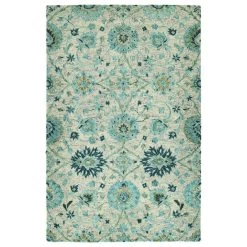Kaleen Rugs Chancellor 9' X 12' Turquoise, Mist, Dark Jade, Denim And Moss Area Rug