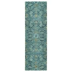 Kaleen Rugs Chancellor 2'6" X 8' Blue, Turquoise, Denim, Sage And Taupe Runner