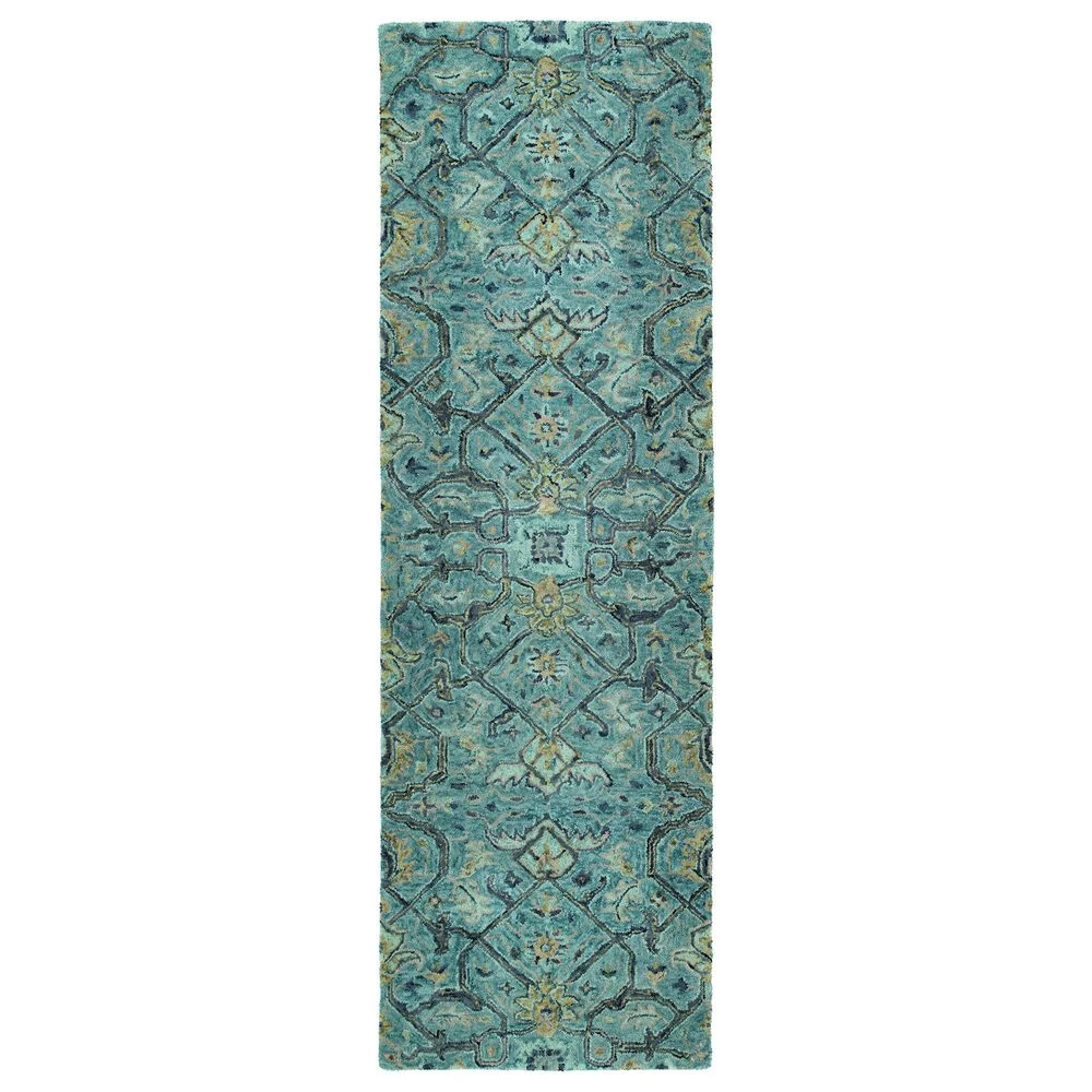 Kaleen Rugs Chancellor 2'6" x 8' Blue, Turquoise, Denim, Sage and Taupe Runner Kaleen Rugs Chancellor 2'6" X 8' Blue, Turquoise, Denim, Sage And Taupe Runner -Carpet And Flooring Stores 5492741 1