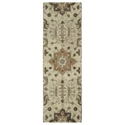 Kaleen Rugs Chancellor 2'6" X 8' Sand, Brown, Taupe, Silver And Gold Runner