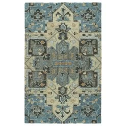 Kaleen Rugs Chancellor 8' X 10' Blue, Gold, Taupe, Grey And Charcoal Area Rug