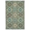 Kaleen Rugs Chancellor 2'6" X 8' Grey, Sage, Teal, Brown, Light Pink And Wine Runner