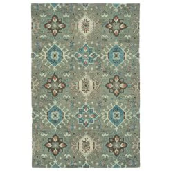 Kaleen Rugs Chancellor 2'6" X 8' Grey, Sage, Teal, Brown, Light Pink And Wine Runner