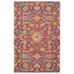 Kaleen Rugs Chancellor 2' X 3' Plum, Orange, Teal, Gold And Sage Area Rug