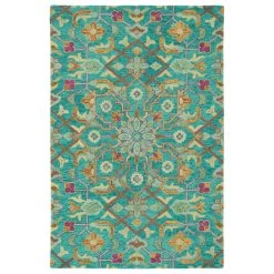 Kaleen Rugs Chancellor 9' X 12' Teal, Sand, Orange, Sage, Plum And Brown Area Rug