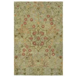 Kaleen Rugs Chancellor 4' X 6' Sage, Olive, Wine, Orange, Gold And Grey Area Rug