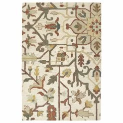 Kaleen Rugs Brooklyn 7'6" X 9' Mushroom, Linen, Ivory, Dark Salmon, Gold, Blue And Brown Area Rug