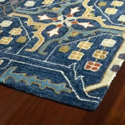Kaleen Rugs Brooklyn 9'6" X 13' Navy, Turquoise, Camel, Green, Gold, Ivory And Salmon Area Rug -Carpet And Flooring Stores 5497856 3