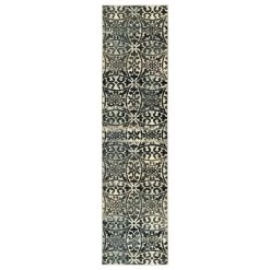 Kaleen Rugs Nashville 2' X 7'8" Blue, Chocolate, Sand And Gold Runner