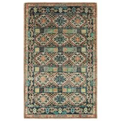 Kaleen Rugs Ali 10' X 14' Navy, Sand, Gold, Rose, Pink And Green Area Rug