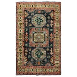 Kaleen Rugs Ali 10' X 14' Charcoal, Rose, Orange, Light Blue And Gold Area Rug