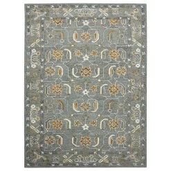 Amer Rugs Romania 2' X 3' Gray And Orange Area Rug
