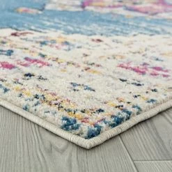 Amer Rugs Manhattan 2'6" X 6' Turquoise And Ivory Runner -Carpet And Flooring Stores 5719887 3