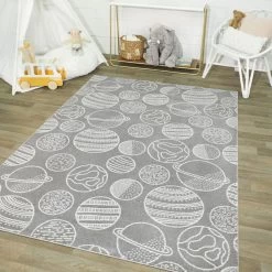 Balta Rugs Space Planets 5'3" X 7' Medium Grey Kids Area Rug 1 Balta Rugs Space Planets 5'3" X 7' Medium Grey Kids Area Rug -Carpet And Flooring Stores 5746096 2