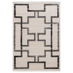 Kaleen Rugs Juniper TDJ06-01 2'2" X 7'7" Ivory, Black, Sand And Grey Runner