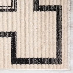 Kaleen Rugs Juniper TDJ06-01 2'2" X 7'7" Ivory, Black, Sand And Grey Runner -Carpet And Flooring Stores 5966835 3